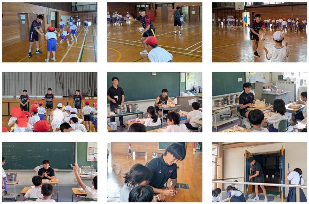 東広島市立中黒瀬小学校でタグラグビー教室を実施しました 画像